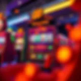 A vibrant slot machine screen displaying a winning sequence