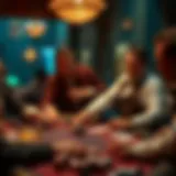 A dramatic scene of a high-stakes poker game