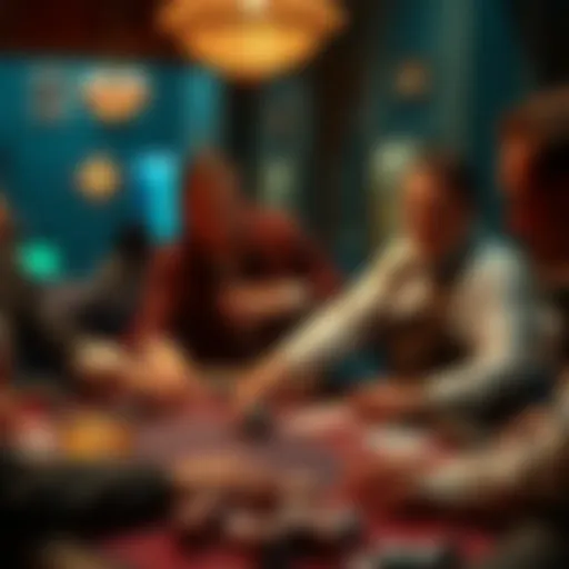 A dramatic scene of a high-stakes poker game