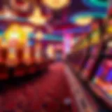 A view of a luxurious Las Vegas casino floor with vibrant slot machines