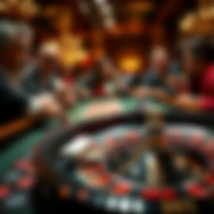 An intense game of roulette with eager players