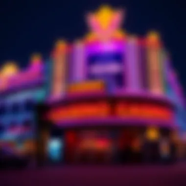 Striking Casino Facade Vibrant casino exterior illuminated at night