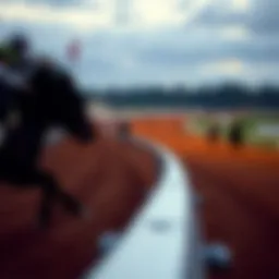 Illustration of a horse racing track showcasing the Kentucky Derby