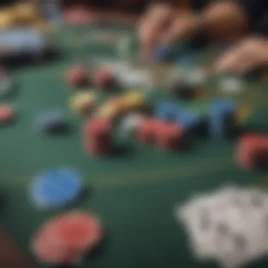 A well-organized poker setup featuring Brybelly chips on a gaming table