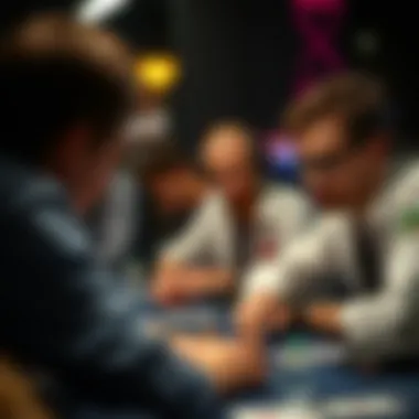 Players Concentrating on Strategy A strategic overview of players in deep concentration during a tournament round