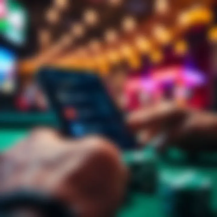 Mobile device displaying live betting options