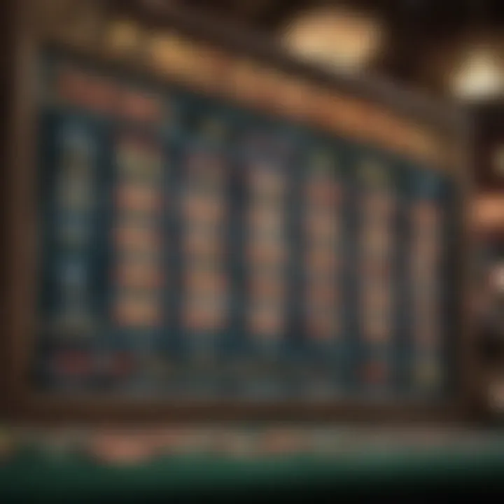 A visual representation of payout percentages displayed on a casino scoreboard
