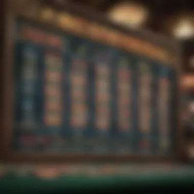 Payout Percentages Display A visual representation of payout percentages displayed on a casino scoreboard