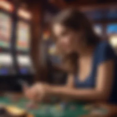 Player Engaged in Slot Gaming An artistic depiction of a player enjoying an online slot game on a tablet