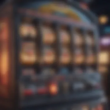 Vibrant Slot Machine An engaging illustration of a slot machine with vibrant symbols and lights
