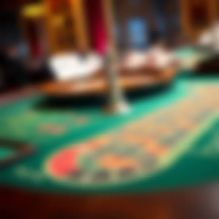 An elegant layout of a roulette table displaying betting areas