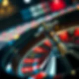 Roulette Wheel Dynamics Close-up view of a roulette wheel featuring various betting options