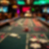 Craps table showcasing different betting options available