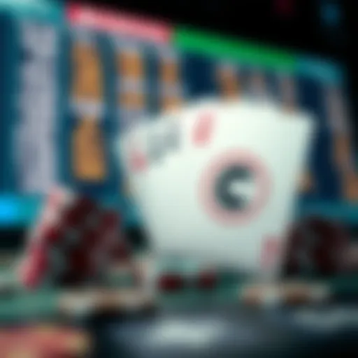 Bingo cards and chips on a digital screen