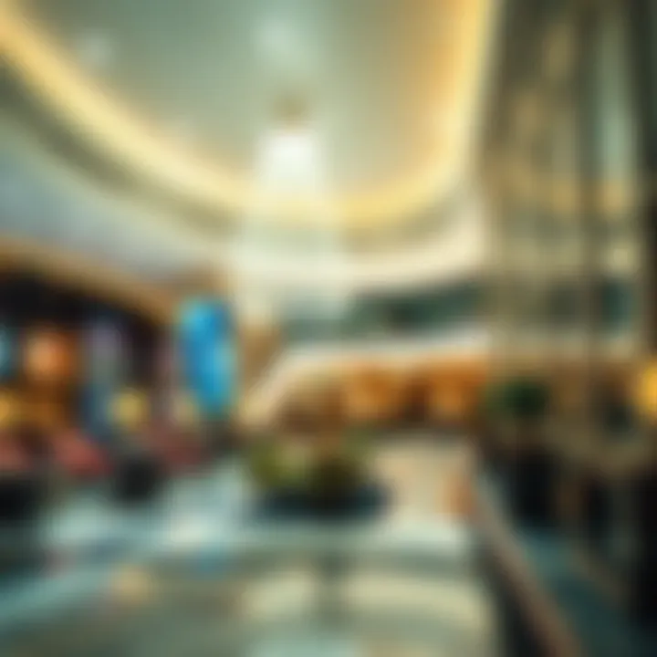 Sophisticated Ambiance of Vdara Lobby Vdara's elegant lobby with upscale decor